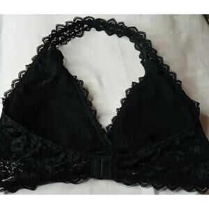 Auden Black Lace Halter Lightly Lined Bralette - M (34C, 34D, 36B, 36C)